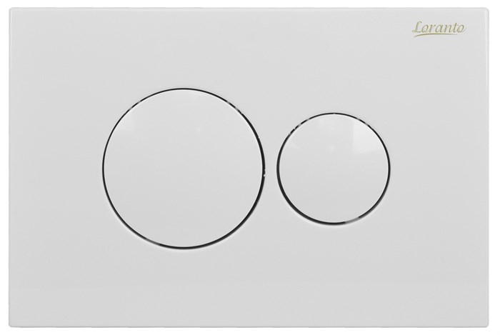 Кнопка смыва Loranto механическая, двойная, белый глянец 7310