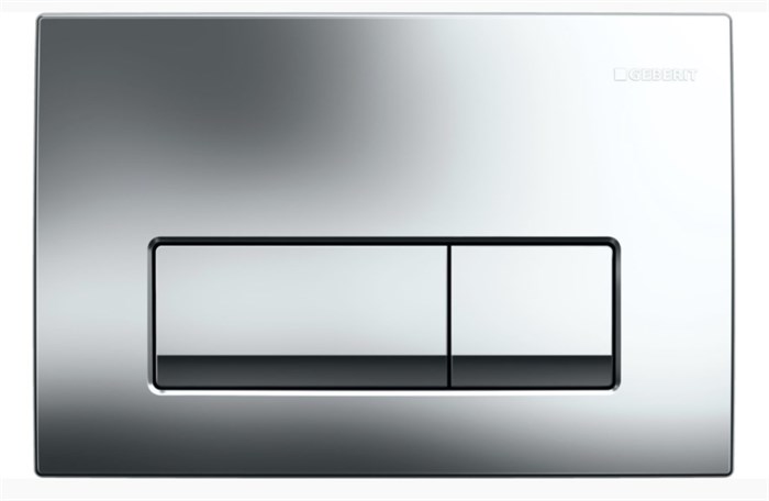 Кнопка смыва Geberit Delta50 двойной смыв, пластик, глянцевый хром (115.119.21.1) 115.119.21.1