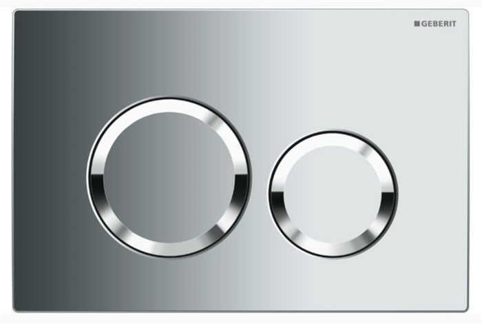 Кнопка смыва Geberit Delta20 двойной смыв, пластик, глянцевый хром (115.127.21.1) 115.127.21.1