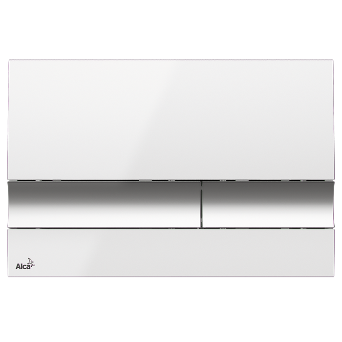 Кнопка смыва Alcadrain, белая с хромированной вогнутой клавишей (M1720-1) M1720-1