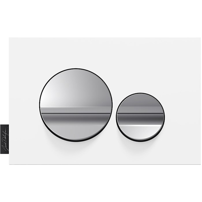 Клавиша двойного смыва Jacob Delafon хром глянцевый/белая матовая (E20859-CP-MWH) E20859-CP-MWH