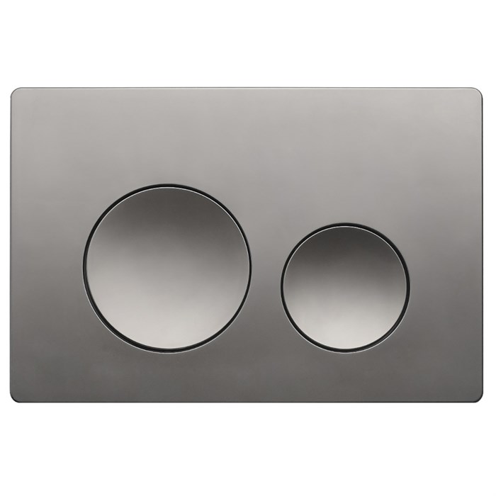 Клавиша смыва AZARIO NEW двойная, круглые кнопки, пластик, оружейная сталь (AZ-003.08) AZ-003.08