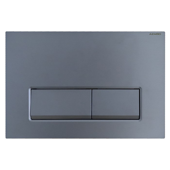 Клавиша смыва AZARIO NEW двойная, прямоугольные кнопки, пластик, оружейная сталь матовый (AZ-015.08) AZ-015.08