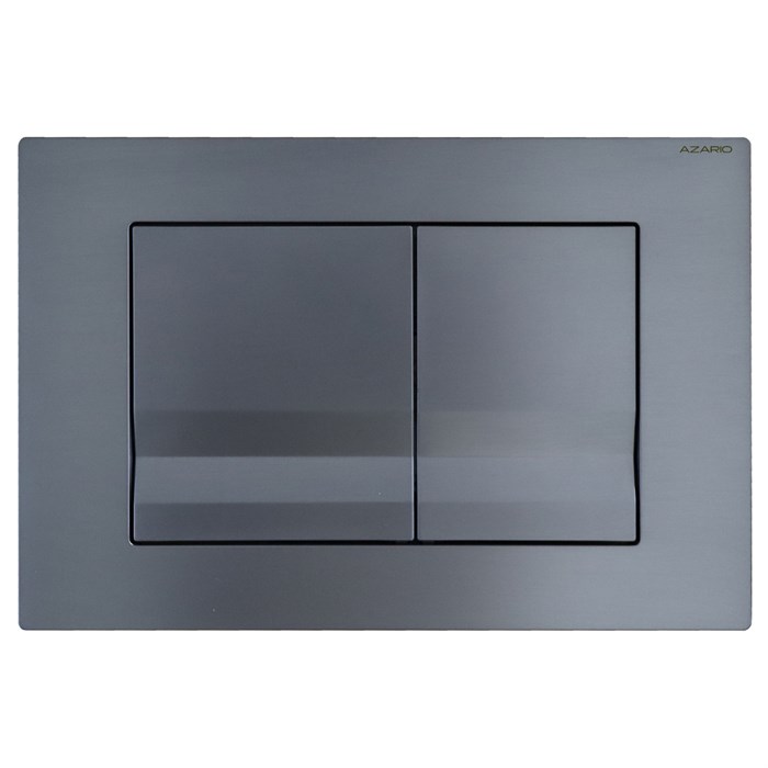 Клавиша смыва AZARIO NEW двойная, квадратные кнопки, пластик, оружейная сталь матовый (AZ-001.08) AZ-001.08