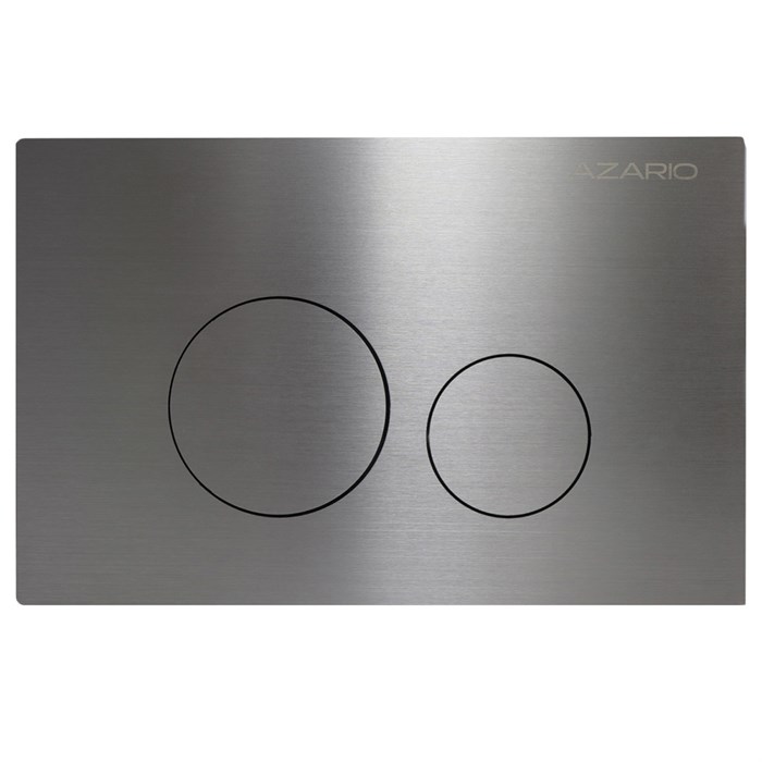 Кнопка смыва AZARIO NEW-TS механическая, двойной смыв, круглые кнопки, нержавеющая сталь 304, серый матовый (AZ-SS-002-BR) AZ-SS-002-BR