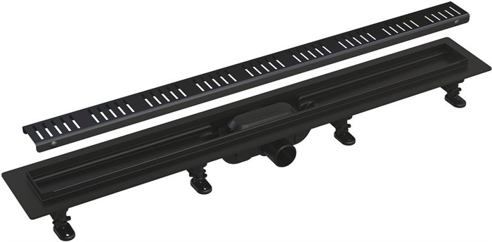 APZ10BLACK-750M Simple Водоотводящий желоб с порогами для перф решетки, черный мат замена на AG101101750 APZ10BLACK-750M