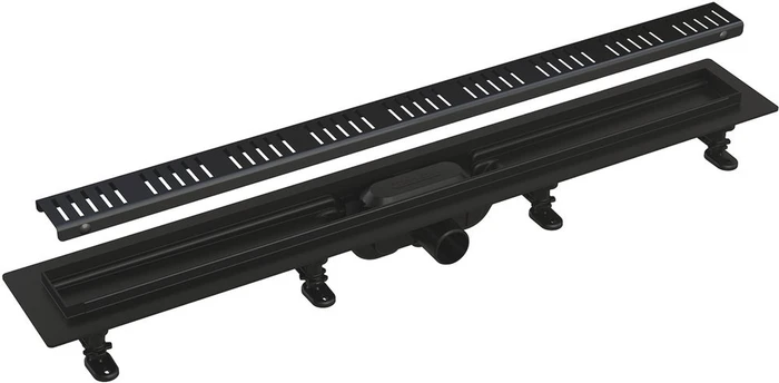 APZ10BLACK-750M Simple Водоотводящий желоб с порогами для перф решетки, черный мат замена на AG101101750 APZ10BLACK-750M