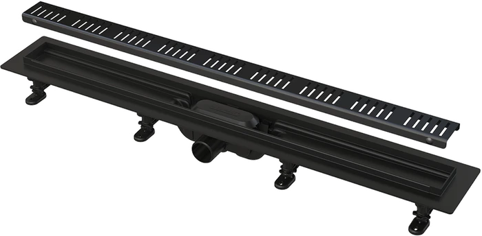 APZ10BLACK-650M Simple Водоотводящий желоб с порогами для перф решетки, черный мат замена на AG101101650 APZ10BLACK-650M