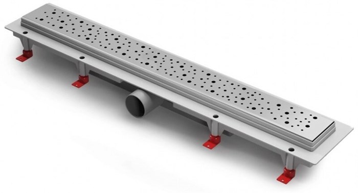 Водоотводящий пластиковый желоб AZARIO D40(боковой слив) с решеткой Drops 550 мм AZ-CH 550 D