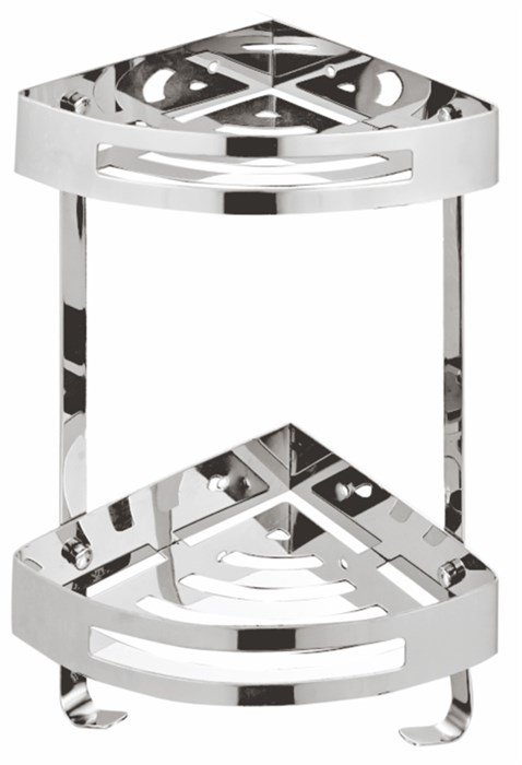 Полка AZARIO угловая двухэтажная, хром (AZ-160-2) AZ-160-2