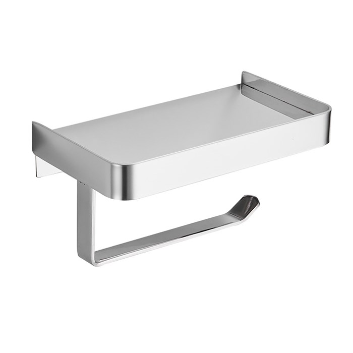 Бумагодержатель AZARIO ALTRE с полкой для телефона, хром (AZ688) AZ-688