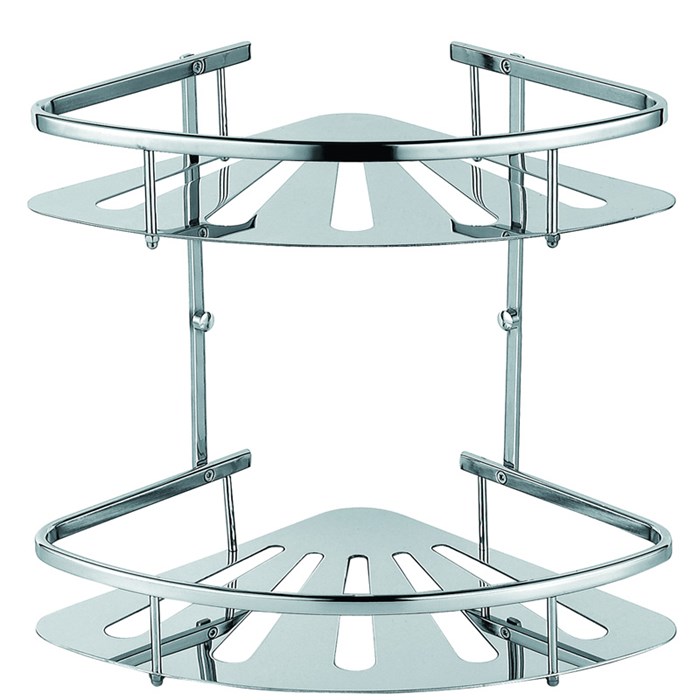 Полка угловая двухэтажная Azario подвесная,хром (AZ-836-2) AZ-836-2