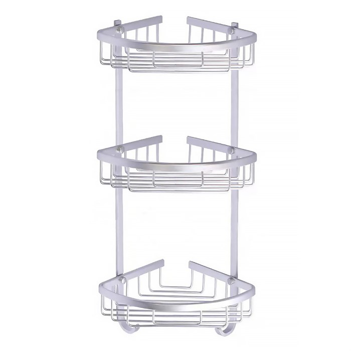 Полка угловая Azario трехэтажная, матовый хром (AZ-814-3) AZ-814-3
