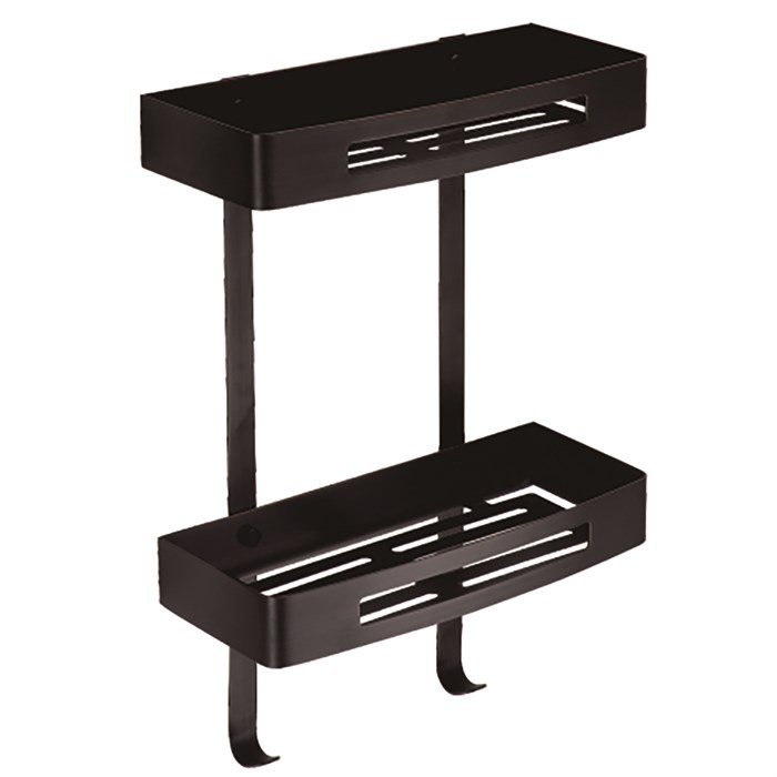 Полка прямоугольная AZARIO двухэтажная, черный матовый (AZ-170-2B) AZ-170-2B