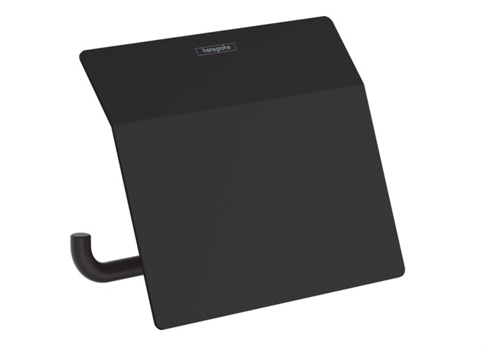 Держатель туалетной бумаги с крышкой Hansgrohe AddStoris, матовый чёрный (41753670) 41753670