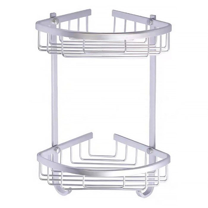 Полка угловая Azario двухэтажная, матовый хром (AZ-814-2) AZ-814-2