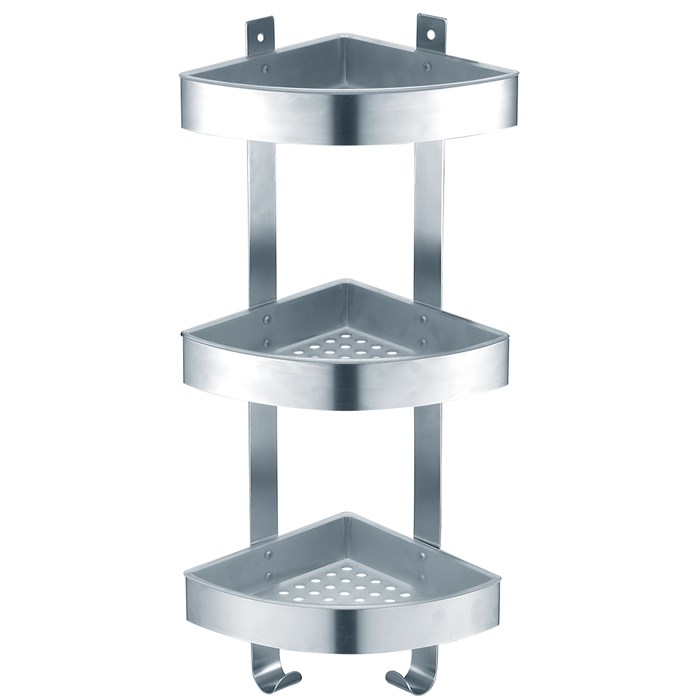 Полка угловая Azario трехэтажная, хром матовый (AZ-833-3) AZ-833-3