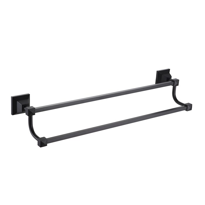 ALTRE Полотенцедержатель трубчатый двойной 60 см, черный матовый AZ-96002BB