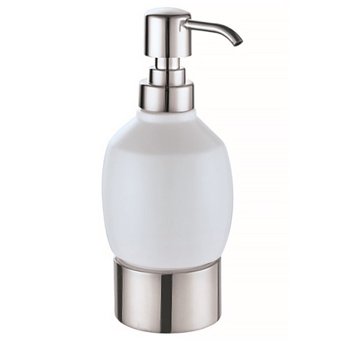 Дозатор жидкого мыла Azario FORNY керамический, настольный, хром (AZ-128CH) AZ-128CH