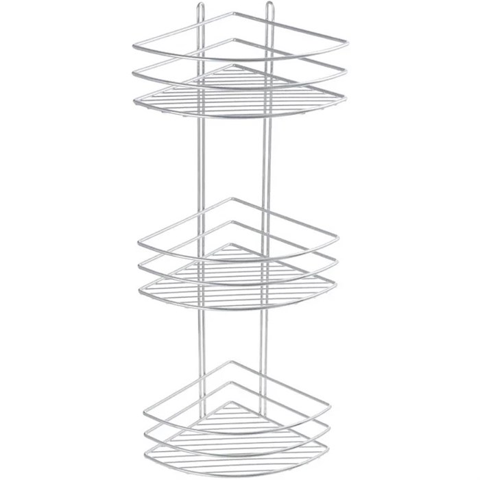 Полка корзина Fixsen угловая, трехэтажная, хром (FX-710-3) FX-710-3