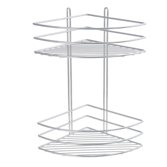 Полка корзина Fixsen угловая, двухэтажная, хром (FX-710-2) FX-710-2