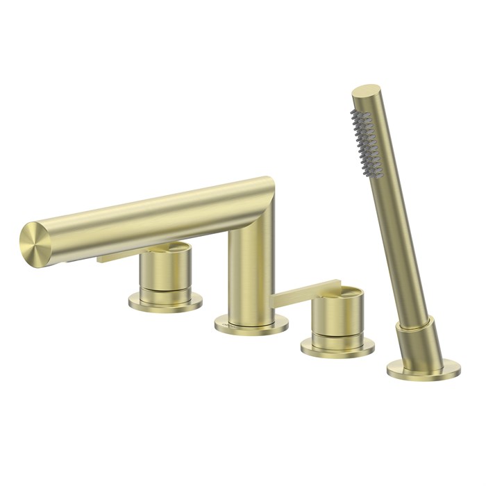 Смеситель ABBER Perfekte 316 AF8A13BG на борт ванны с лейкой, золото брашированное AF8A13BG