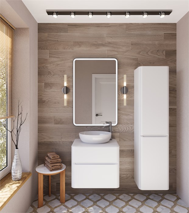 Тумба со столешницей Vita 60 для ванной комнаты, подвесная VITA-600-T02-2B-SF027