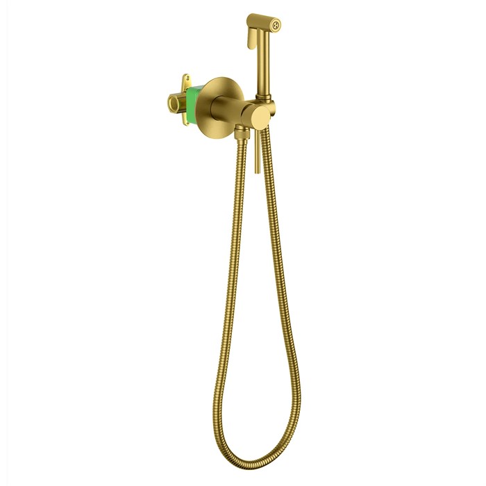 Смеситель встроенный с гигиеническим душем Timo Saona золото шлифованное (2338/20SM) 2338/20SM