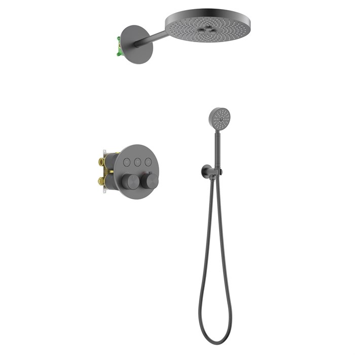 Душевая система встроенная с термостатом Timo Saona черное золото (SX-2308/18SM) SX-2308/18SM