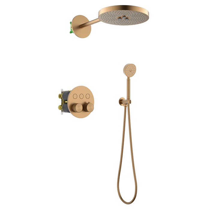 Душевая система встроенная с термостатом Timo Saona розовое золото (SX-2308/19SM) SX-2308/19SM