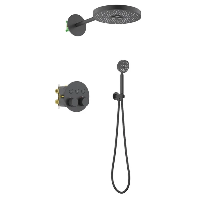 Душевая система встроенная с термостатом Timo Saona черный (SX-2308/03SM) SX-2308/03SM