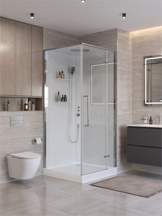 Душевая кабина BelBagno UNO-CAB-A-1-90-C-Cr-Bi-TOP-R, правая UNO-CAB-A-1-90-C-Cr-Bi-TOP-R