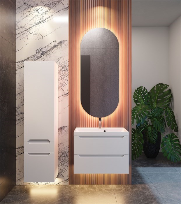 Тумба с  раковиной Violetta 50 для ванной комнаты, подвесная VIOLETTA-P-T02-50-2B-SF019