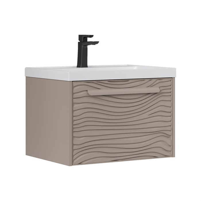 Тумба под раковину EQUIL Gleam 60, подвесная, 1 ящ., амарок/дуб вотан (под раковину 78857-60) (tpGLEAM60.1Y-25) tpGLEAM60.1Y-25