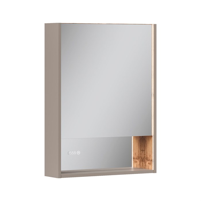 Шкаф зеркальный EQUIL Gleam 60, подвесной, 1 дв., амарок /дуб вотан/дуб вотан (szGLEAM.LED.60.1D-25) szGLEAM.LED.60.1D-25