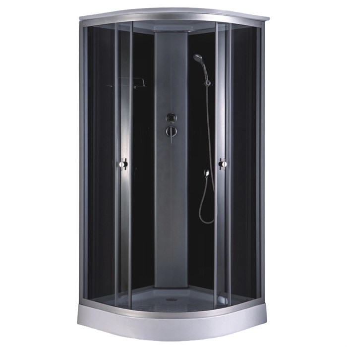 Душевая кабина Loranto 880х880х2150 черное заднее стекло, поддон 14 см, тонированное стекло 4 мм, профиль хром матовый (CS-881EA13TM/B-90) CS-881EA13TM/B-90