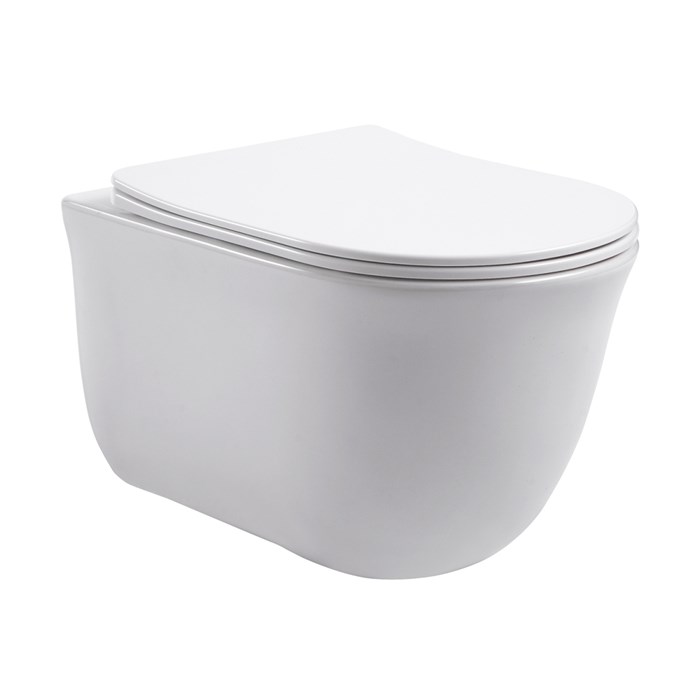 Унитаз подвесной Azario LISTA 490х365х340 безободковый, система смыва "Скрытое Торнадо", с быстросъемным сиденьем "Микролифт" (AZ-1177T) AZ-1177T