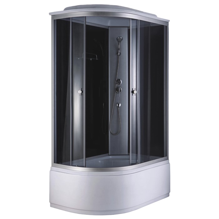 Душевая кабина Loranto 1200х800х2150 правосторонняя, черное заднее стекло, поддон 40 см, тонированное стекло 4 мм, профиль хром матовый (CS-887EATM/B-120) CS-887EATM/B-120