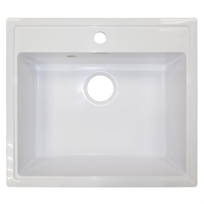 Кухонная мойка AZARIO Onda 565x505x200 искусственный мрамор, сифон в комплекте, цвет белый (CS00105221) CS00105221