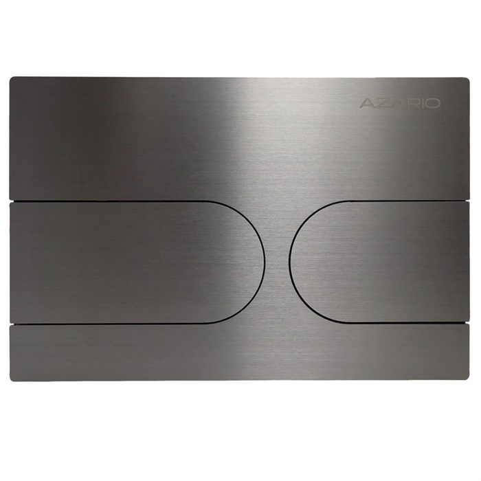 Кнопка смыва AZARIO NEW-TS механическая, двойной смыв, овальные кнопки, нержавеющая сталь 304, серый матовый (AZ-SS-001-BR) AZ-SS-001-BR