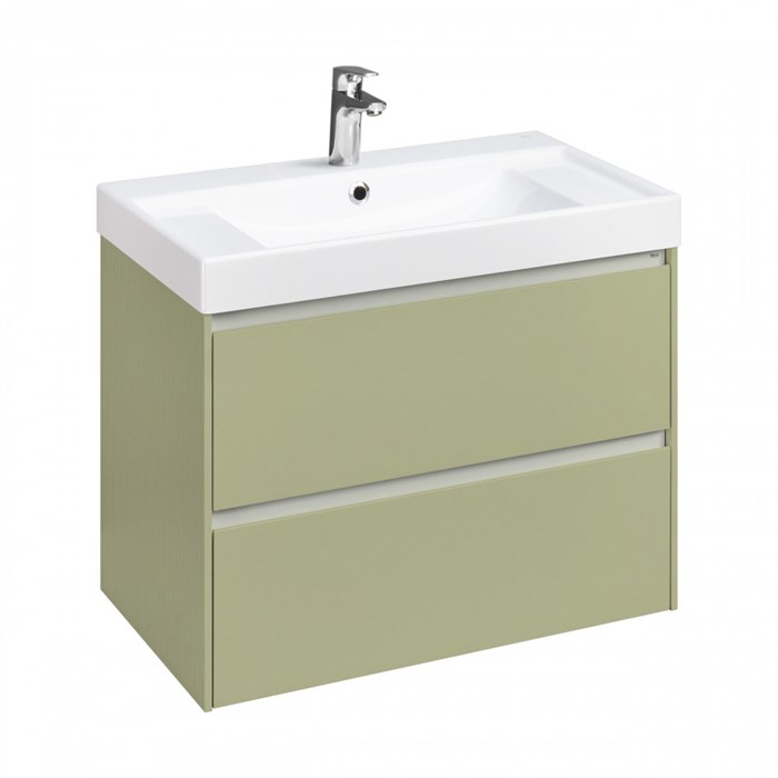 Комплект: Тумба под раковину Roca Ona Olive 800 подвесная, 2 ящика + раковина ONA 80х46, оливковый матовый (Z.RU93.1.045.7) Z.RU93.1.045.7