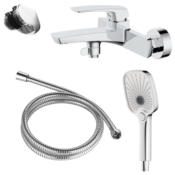 Смеситель для ванны Azario Conda с ручным душем, керамический картридж, шланг 150 см, хром (AZ-K3011) AZ-K3011