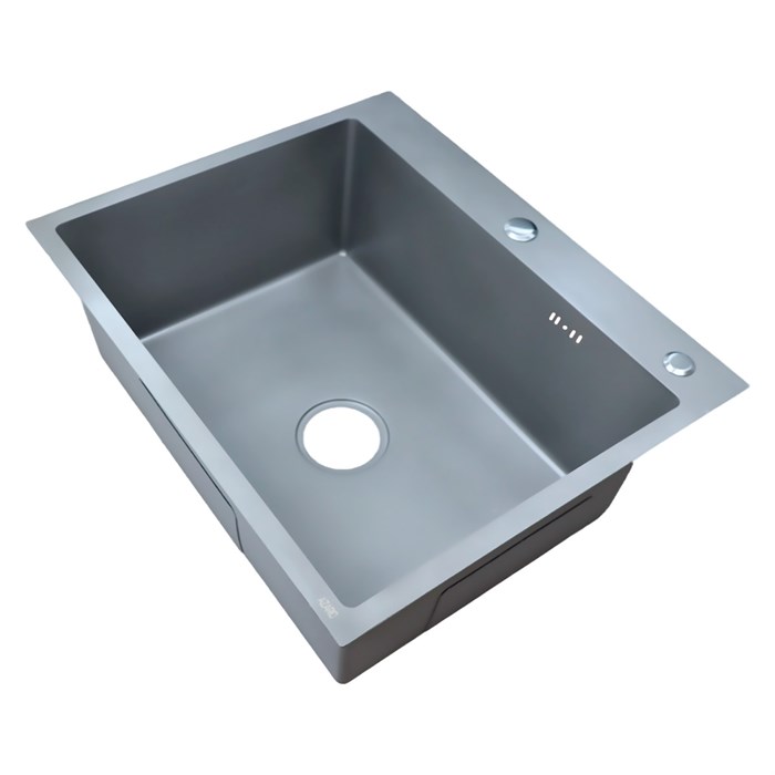 Кухонная мойка AZARIO NICOLE 600х500х220 нержавеющая сталь, в комплекте сифон, диспенсер, коландер, серая соты (AZG6050H) AZG6050H