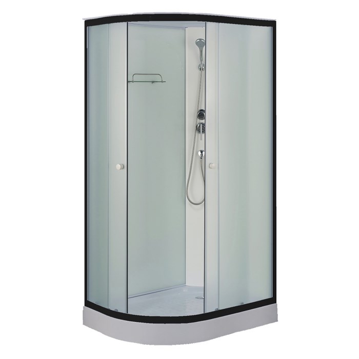 Душевая кабина Loranto 1180х780х2080 правосторонняя, белое заднее стекло, поддон 14 см, матовое стекло 4 мм, профиль черный (CS-877EBTM/W-120) CS-877EBTM/W-120