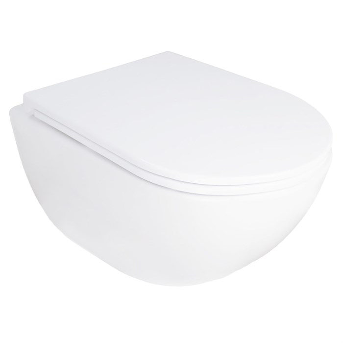 Унитаз подвесной Azario RUMBA 360х520х365 безободковый, система смыва "Скрытое Торнадо", с быстросъемным сиденьем "Микролифт" (AZ-5175T-WHT) AZ-5175T-WHT