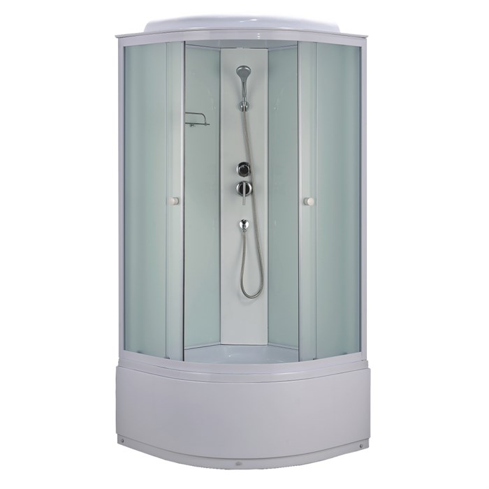 Душевая кабина Loranto 880х880х2150 белое заднее стекло, поддон 40 см, матовое стекло 4 мм, профиль белый (CS-888EDTM/W-90) CS-888EDTM/W-90