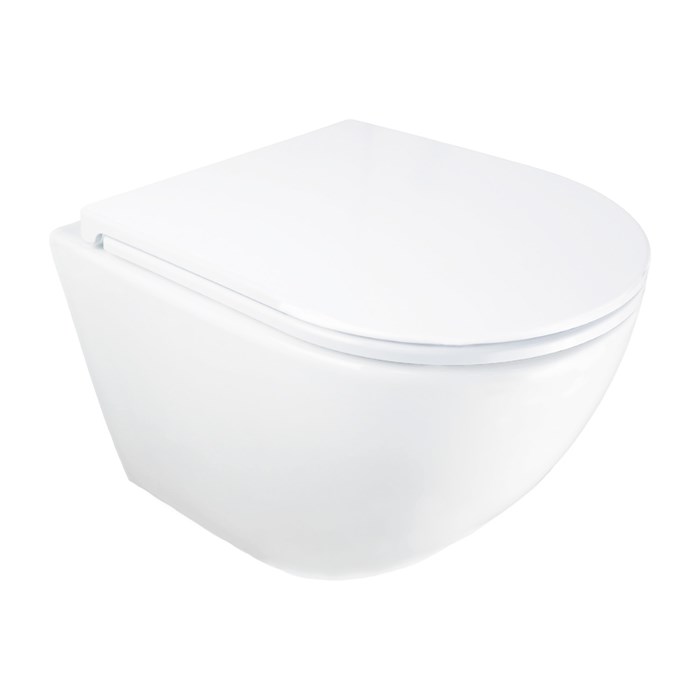 Унитаз подвесной Azario ADAGIO 360х485х365 безободковый, система смыва "Скрытое Торнадо", с быстросъемным сиденьем "Микролифт" (AZ-5177T-WHT) AZ-5177T-WHT