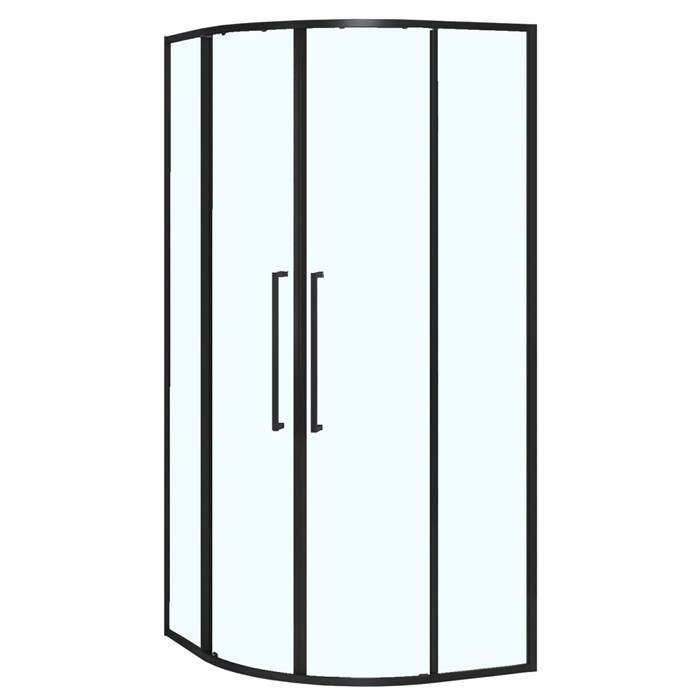 Душевое ограждение Azario SHANGHAI 900х900х1950 четверть круга, прозрачное стекло 6 мм, профиль черный матовый (AZ-S43-90-MB-CL) AZ-S43-90-MB-CL