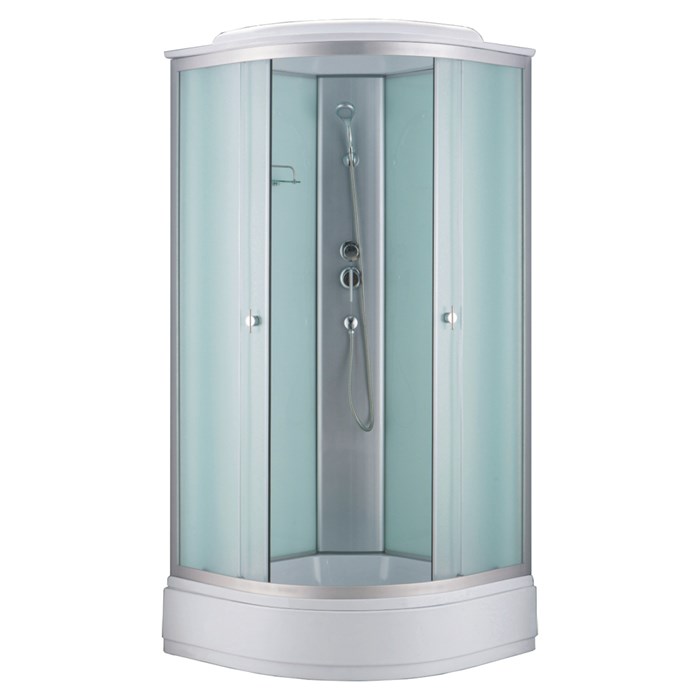 Душевая кабина Loranto 980х980х2150 белое заднее стекло, поддон 26 см, матовое стекло 4 мм, профиль хром матовый (CS-881EB26TM/W-100) CS-881EB26TM/W-100