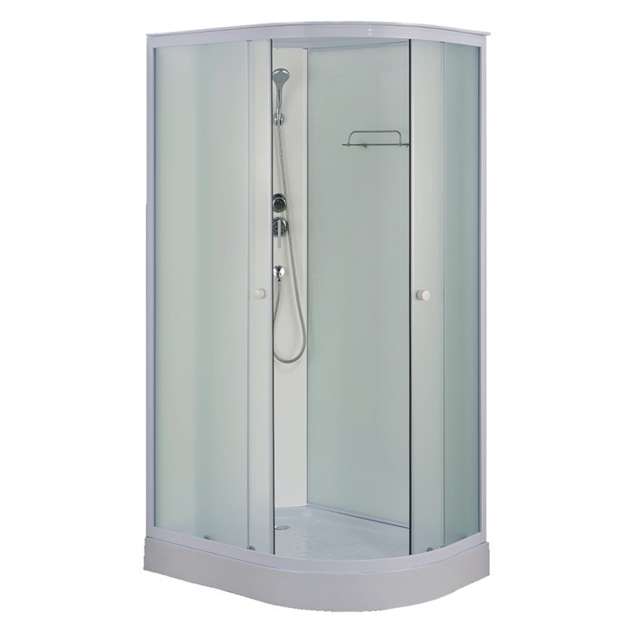 Душевая кабина Loranto 1180х780х2080 левосторонняя, белое заднее стекло, поддон 14 см, матовое стекло 4 мм, профиль белый (CS-876ECTM/W-120) CS-876ECTM/W-120
